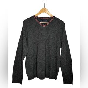 Vintage Abercrombie & Fitch Wool Blend Ringer Sweater Academia Preppy XL Y2K